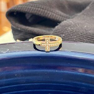 Diamond Cross 14kgf 925Silver CZS Ring